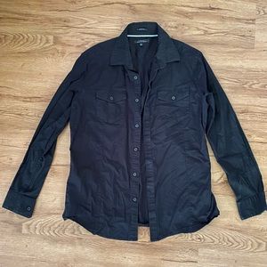 Men’s black button down shirt size large